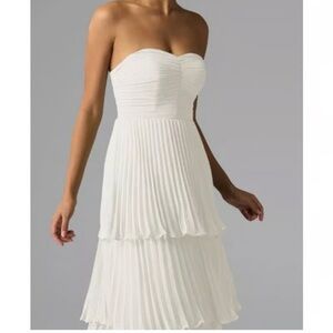AW BRIDAL Size 16 White Layers strapless Maxi Dress NOWT